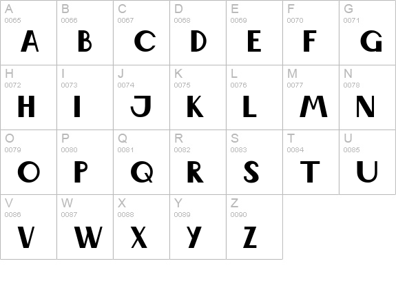 Wabene uppercase A-Z preview