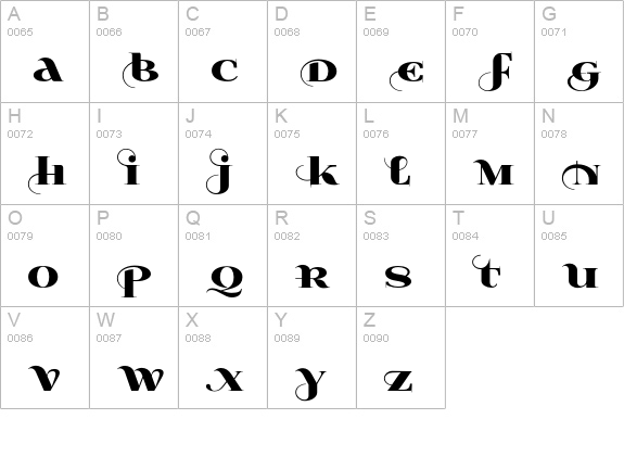 Wabroye uppercase A-Z preview