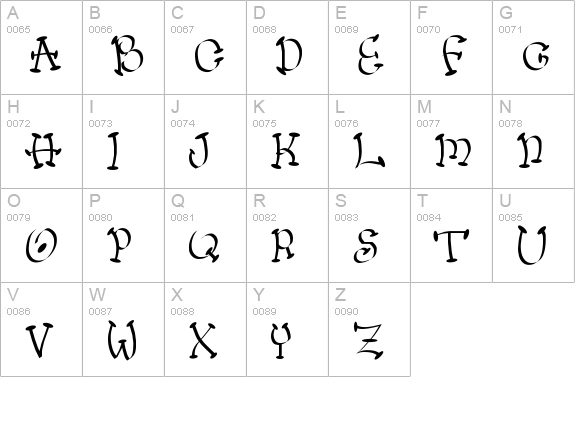 Wacko uppercase A-Z preview