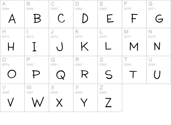 Wacky Action BTN uppercase A-Z preview