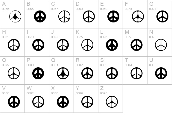 Wahei uppercase A-Z preview
