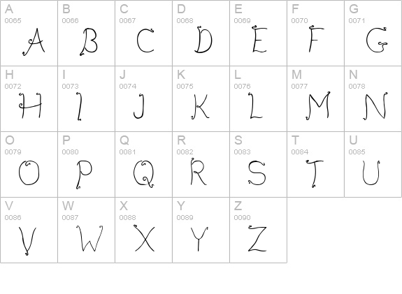 Waif Thin uppercase A-Z preview