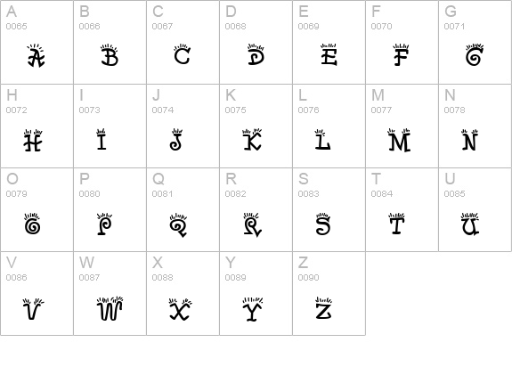 Waker uppercase A-Z preview