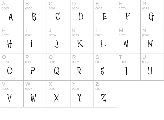 Waking the Witch uppercase A-Z preview