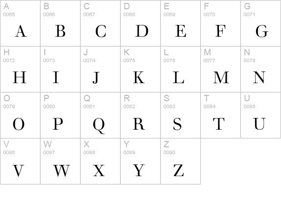 Walbaum uppercase A-Z preview