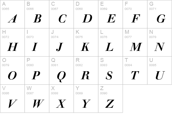 Walbaum-Original-Medium-Italic uppercase A-Z preview