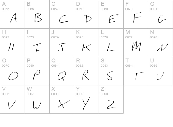 WalkersHand Regular uppercase A-Z preview
