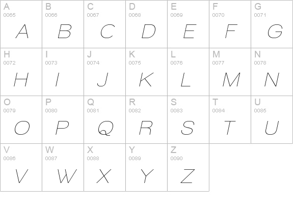 Walkway Oblique uppercase A-Z preview