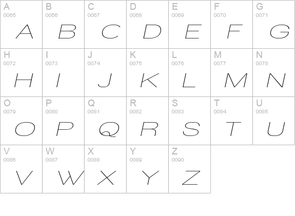 Walkway Oblique Expand  uppercase A-Z preview