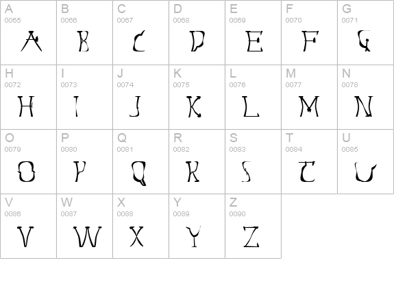 Walpurgis uppercase A-Z preview
