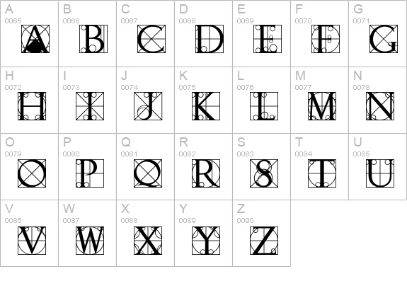 Walrod Initials uppercase A-Z preview