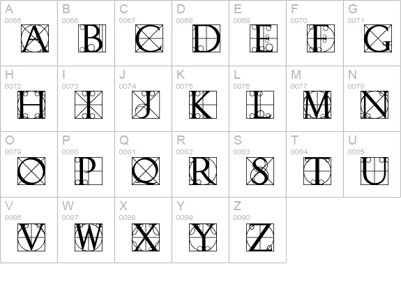 WalrodInitials uppercase A-Z preview