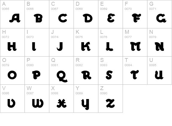 WalrusGumbo uppercase A-Z preview