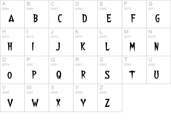 Walshes uppercase A-Z preview
