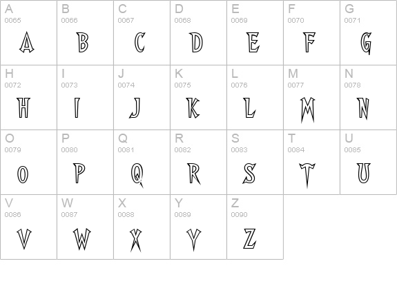 Walshes Outline uppercase A-Z preview