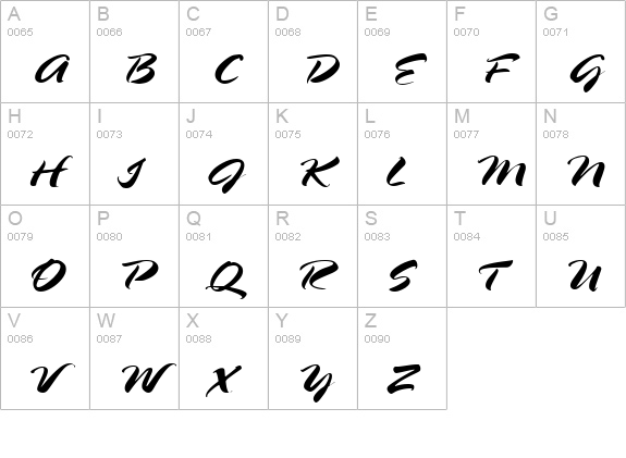 Walzer uppercase A-Z preview