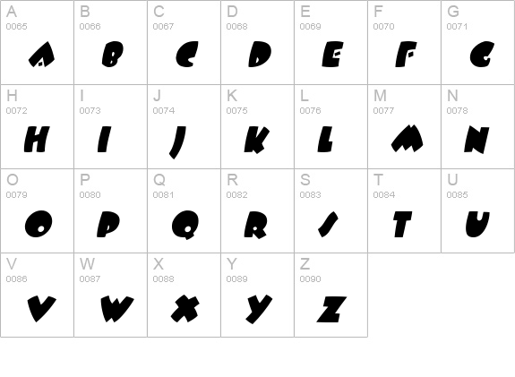 Wampum Italic uppercase A-Z preview