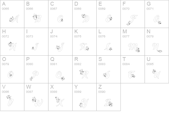 Wander uppercase A-Z preview