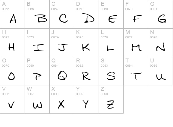 WangleysHand Regular uppercase A-Z preview