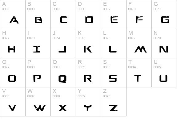 War Eagle uppercase A-Z preview