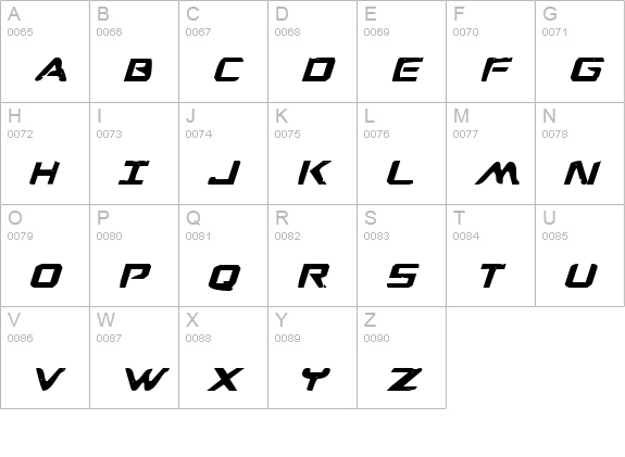 War Eagle Bold Italic uppercase A-Z preview