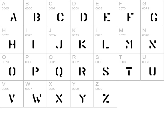 Warehouse uppercase A-Z preview