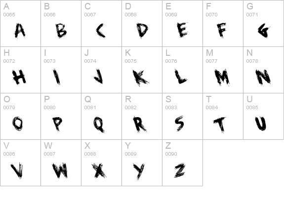 Warehouse Dog uppercase A-Z preview