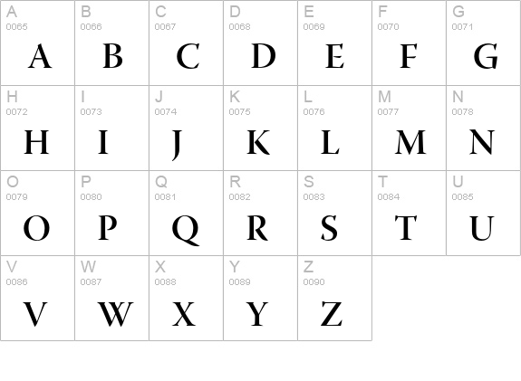 Warnock Pro Semibold Display uppercase A-Z preview
