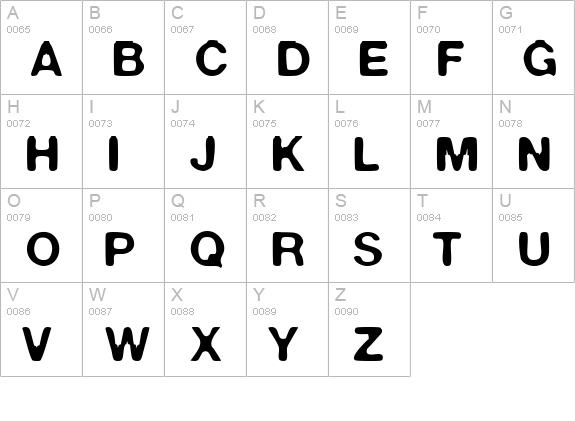 Warp 1 uppercase A-Z preview