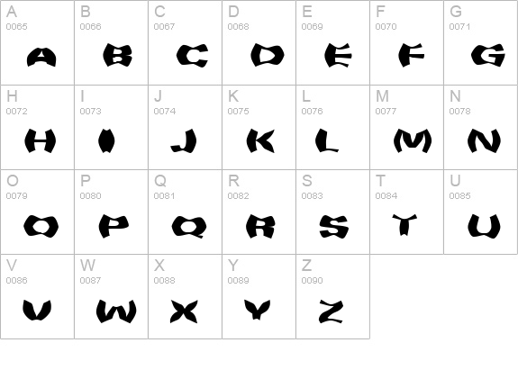 WarpSpeed uppercase A-Z preview