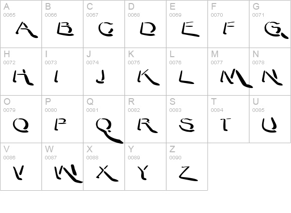 Warpy Roundheads uppercase A-Z preview
