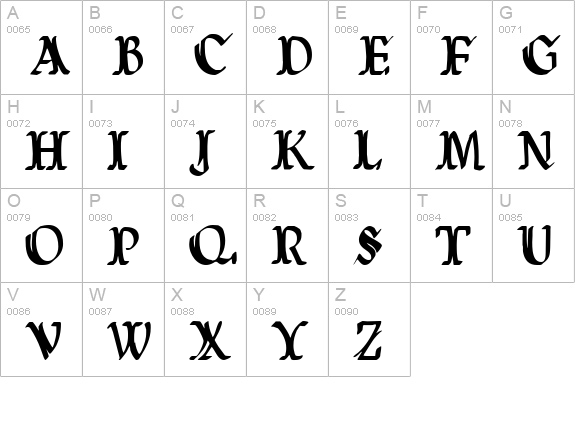 Wars of Asgard Condensed uppercase A-Z preview