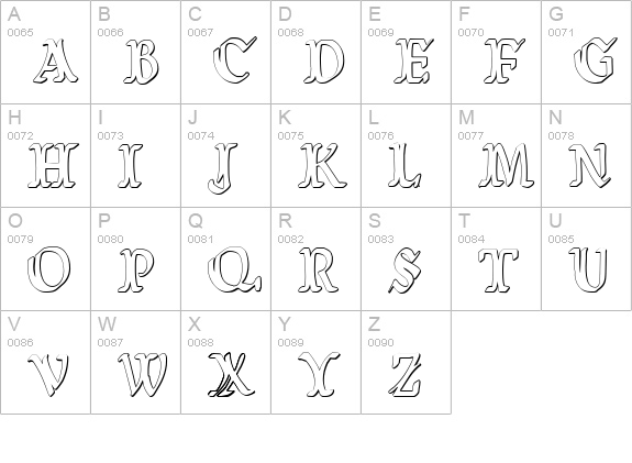 Wars of Asgard Condensed 3D uppercase A-Z preview
