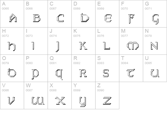 Wartburg uppercase A-Z preview