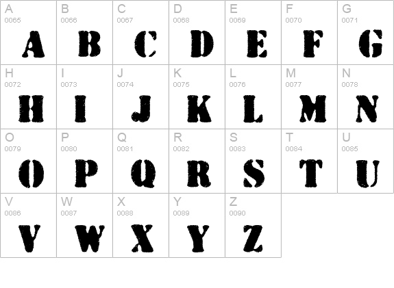 Wartorn uppercase A-Z preview