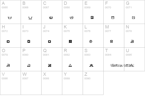 Wash me, please uppercase A-Z preview
