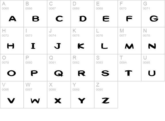 Washable (sRB) uppercase A-Z preview