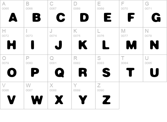Washout uppercase A-Z preview