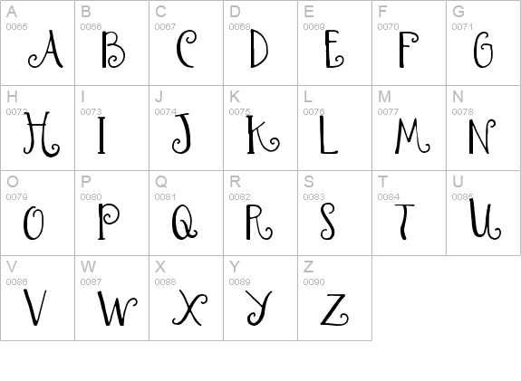 Waterfalls uppercase A-Z preview