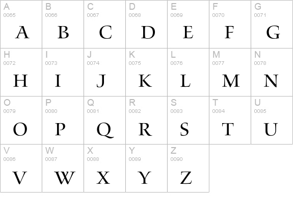 Waters Titling Pro uppercase A-Z preview