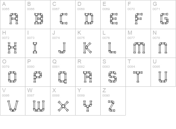 WaterWorksCaps Plain uppercase A-Z preview