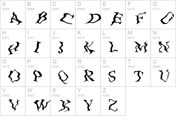 Wave-Regular uppercase A-Z preview