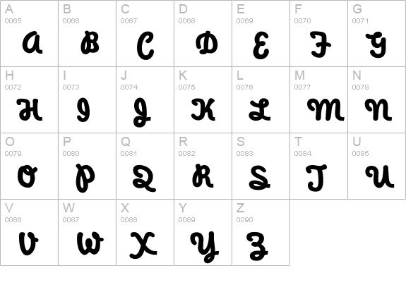 WaveeWeekend-Thick uppercase A-Z preview