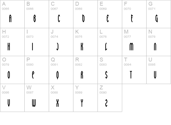 Wayward BRK uppercase A-Z preview