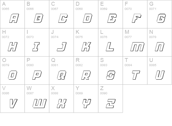 Weaponeer Shadow Italic uppercase A-Z preview