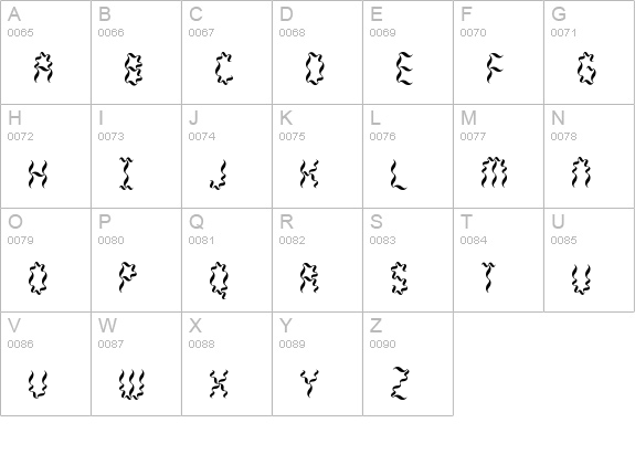 Weaver BRK uppercase A-Z preview