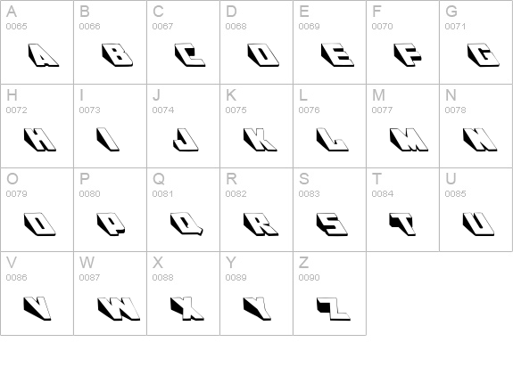 Wedgie uppercase A-Z preview