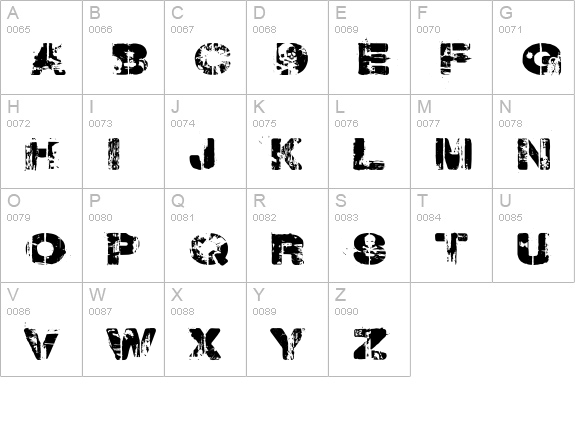 Weekend Warrior uppercase A-Z preview