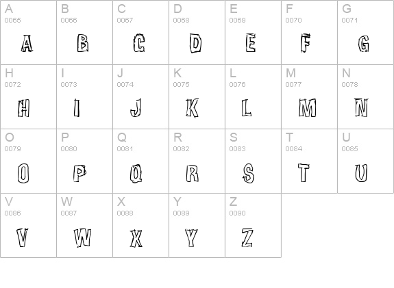 Weirdmojo uppercase A-Z preview