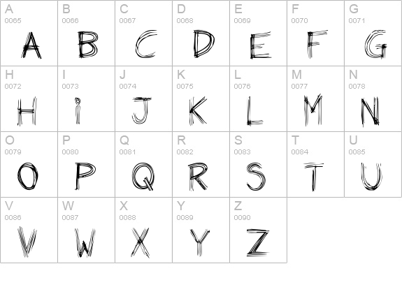 Weirdo uppercase A-Z preview